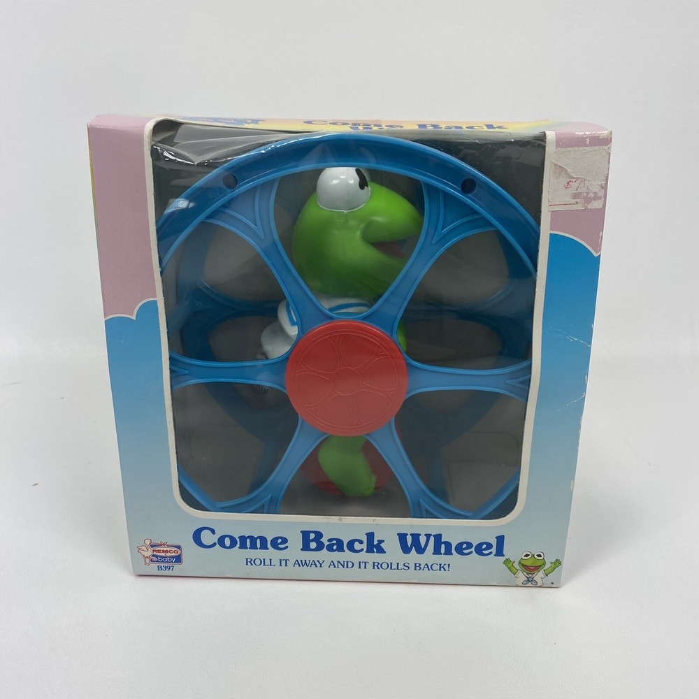 Muppet Babies Come Bag Wheel Kermit the Frog Vintage 1989 Sealed